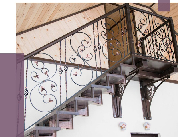 Кованые лестницы в Кулебаках от 80387 руб. под ключ