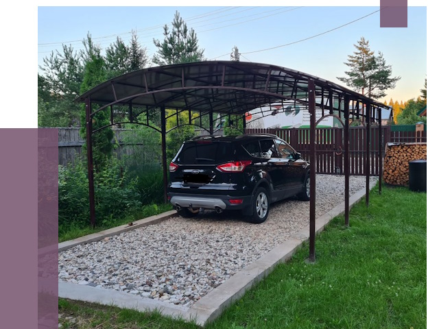Навесы для автомобиля в Кулебаках от 13243 руб.  | ПРОЛЁТ-Клб
