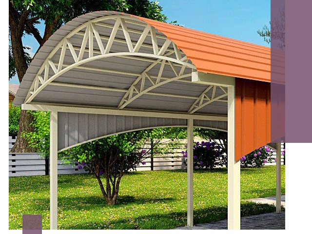 Навесы из профнастила под ключ в Кулебаках — установка и монтаж