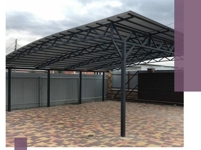 Металлические навесы под ключ в Кулебаках — изготовление и монтаж