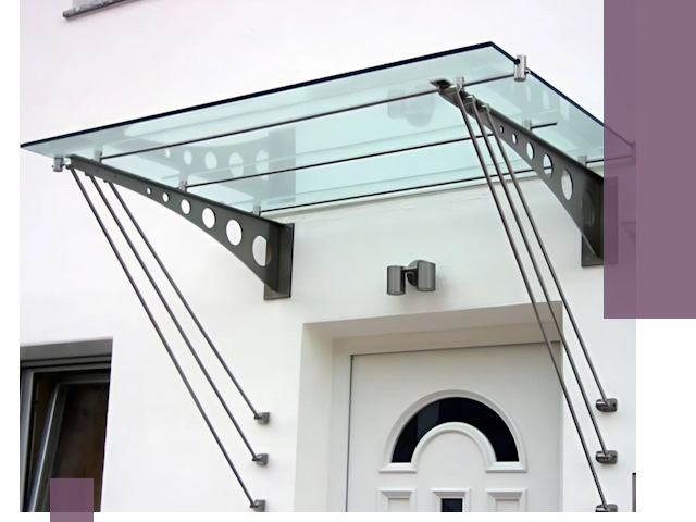 Козырьки над входом под ключ в Кулебаках — изготовление и монтаж