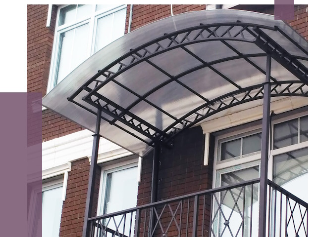 Козырьки над балконом в Кулебаках от 8709 руб. | ПРОЛЁТ-Клб