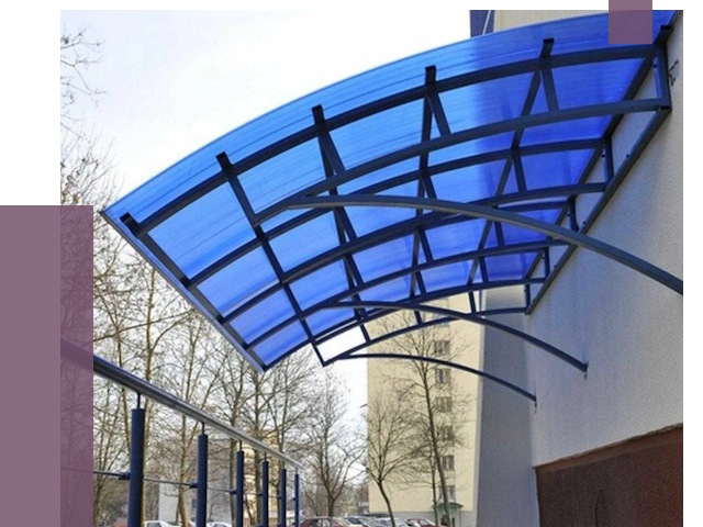 Козырьки из поликарбоната в Кулебаках от 4329 руб. под ключ | ПРОЛЁТ-Клб