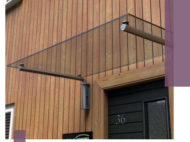 Стеклянные козырьки на входы и фасады в Кулебаках