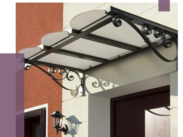 Односкатные козырьки в Кулебаках от 8451 руб.  | ПРОЛЁТ-Клб