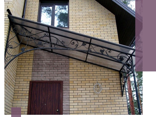 Односкатные козырьки из металла под ключ в Кулебаках