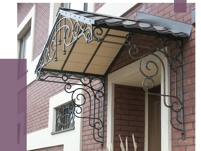 Двускатные козырьки в Кулебаках под ключ от 12883 руб.