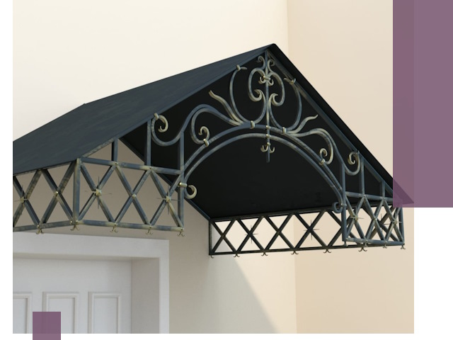 Двускатные металлические козырьки под ключ в Кулебаках