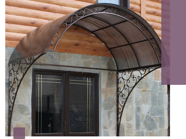 Арочные козырьки под ключ в Кулебаках: изготовление и монтаж